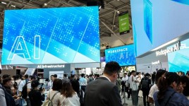 アジア最大のハイテク見本市「Computex Taipei」のショー会場に現れた貿易戦争の象