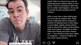 マーク・ザッカーバーグのインスタグラム、TikTok閉鎖の可能性の中、クリエイターを誘致する新アプリ「Edits」でライバルを倍増 - Meta Platforms ( NASDAQ:META )