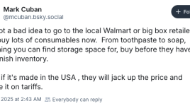 マーク・キューバンが値上げを警告、小売業者が関税のせいにする前に「消耗品は今買え」と発言 - Apple ( NASDAQ:AAPL ) , Amazon.com ( NASDAQ:AMZN )